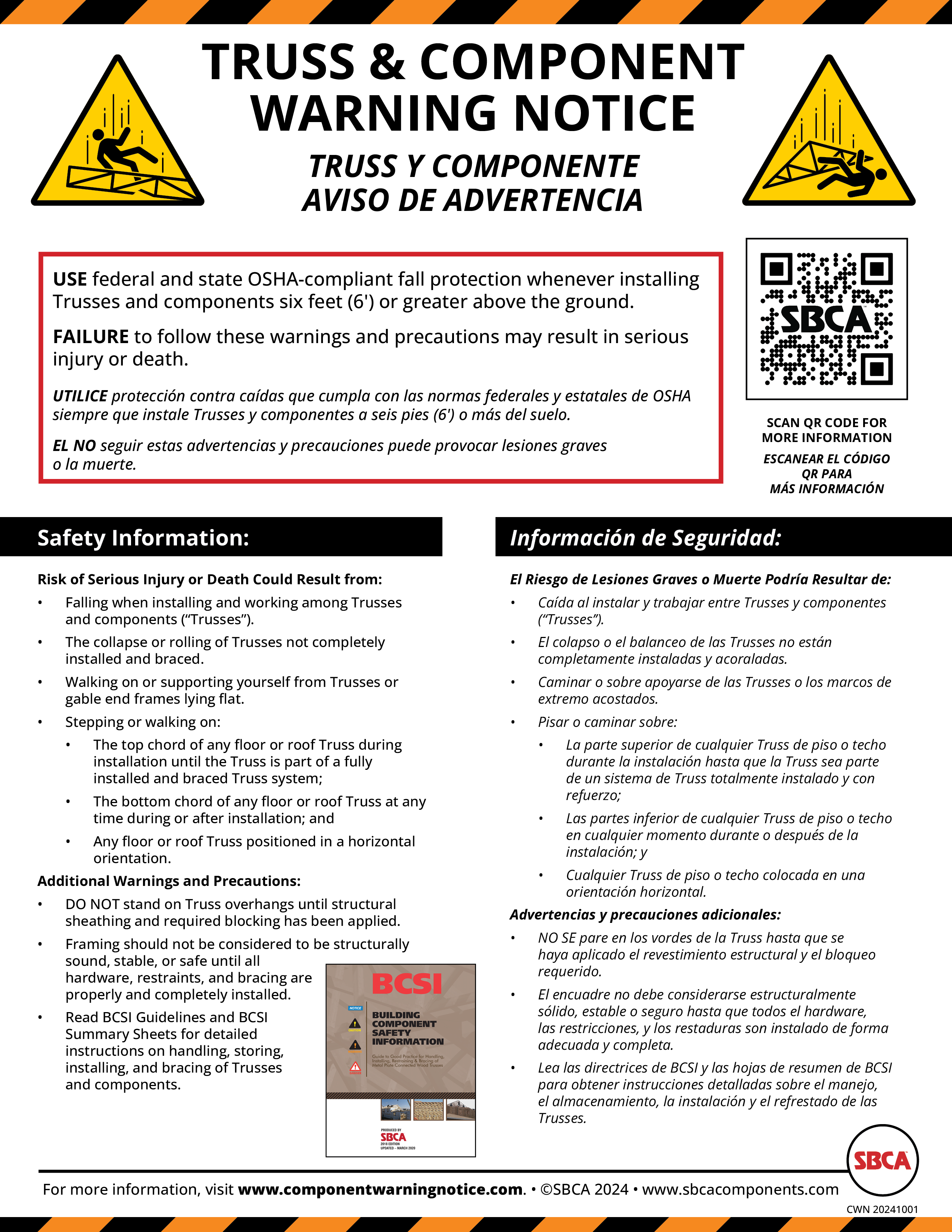 Component Warning Notice Sheet